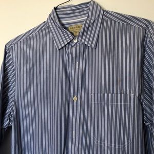 Blue striped dress shirt, casual button up